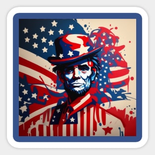 4th of july Liberty's Legacy: Celebrating Independence Day with Abraham Lincoln Sticker